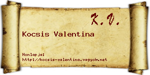 Kocsis Valentina névjegykártya