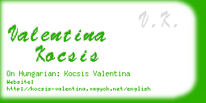 valentina kocsis business card